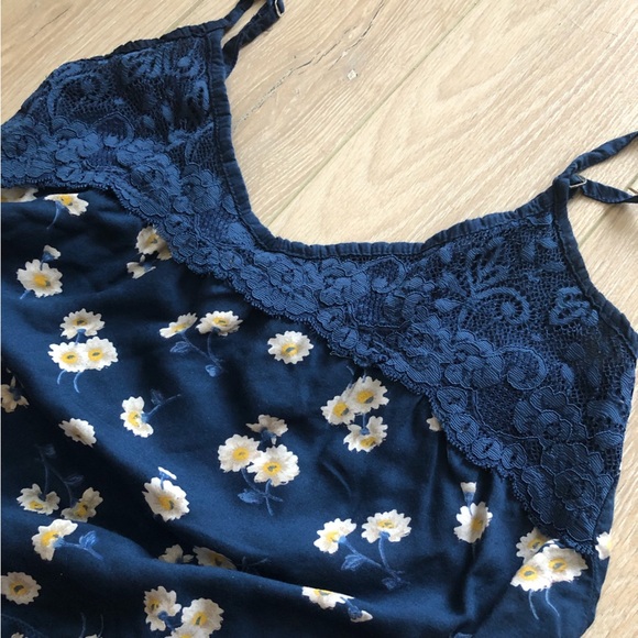 Hollister Navy Blue Floral Lace Detailed Camisole Top - Picture 6 of 7
